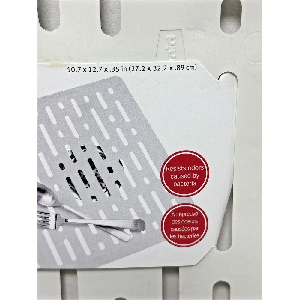 White Rubbermaid Small Sink Mat Rubber Dish Protector 10.7 x 12.7 in NOS HTF